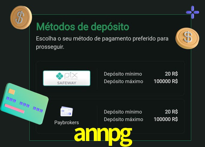O cassino annpg oferece uma grande variedade de métodos de pagamento
